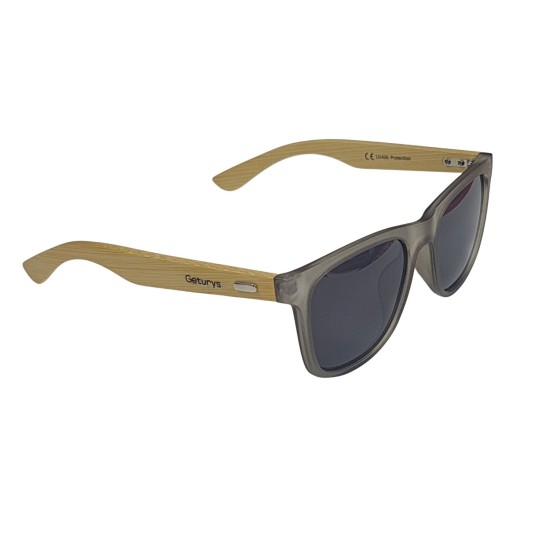 Óculos Geturys – Lente preta e Armação transparente haste Bambu